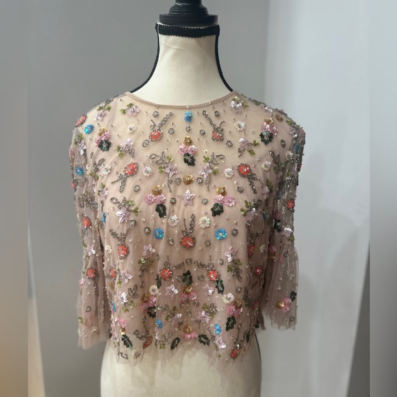 Needle & Thread Tops - Needle & Thread Floweret Embellished Top